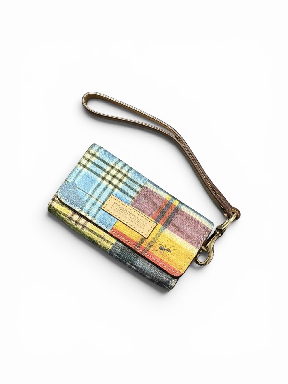 Dooney & Bourke Plaid Mini Wristlet Card Holder | Tartan Print | Key Pouch